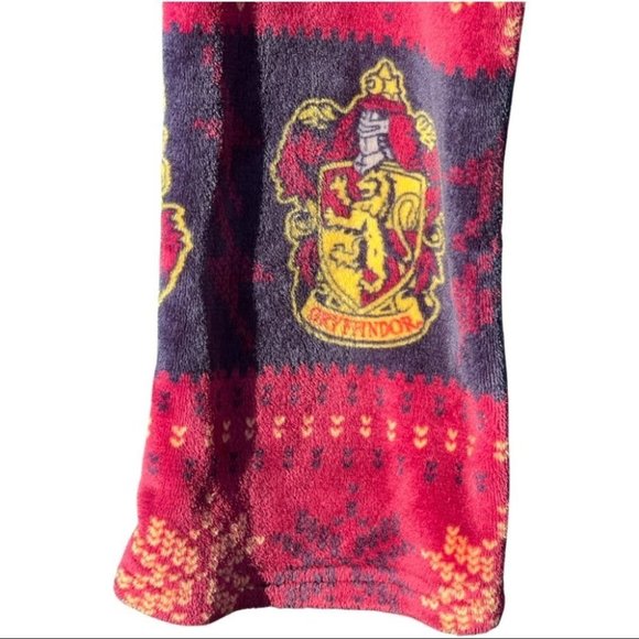 HARRY POTTER - Gryffindor - soft fuzzy PJ pajama longe pants w/ real cinch ties - Picture 9 of 11